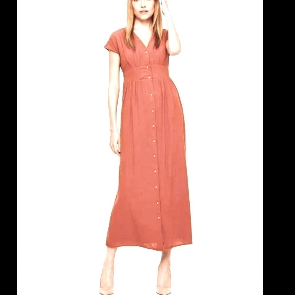 Sim & Sam Boho Salmon Pink Maxi Dress Size S